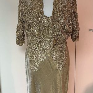 Never worn Perfect for mom of bride. NWOT. BRONZE GOLD GOWN WITH JACKET